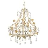 Athena Handpainted Wrought Iron Chandelier Adorned with Italian Crystal