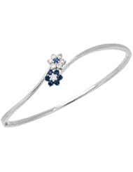 Sapphire and Diamond Bracelet in 18kt White Gold