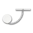 Rhodium-plated Round Polished Tie Tack