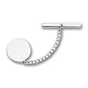 Rhodium-plated Round Polished Tie Tack