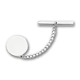 Rhodium-plated Round Polished Tie Tack