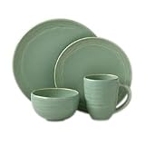 Pfaltzgraff Seychelles Green Sea 16-Piece Dinnerware Set Service for Four