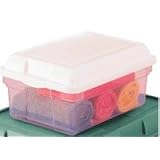 RUBBERMAID 7020, White Hi-Top Clear Box, Case of 12