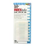 Write-On Plain Tabs, 1x7/16, 104 Tabs, White, Sold as 1 pack