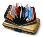 Credit Card Wallet, Ridges, Gold