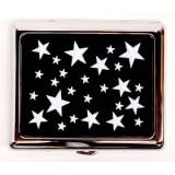 Outer Rebel Fashion Flasks and Smoking Accessories- White Stars Stainless Steel Cigarette ID Case...
