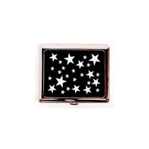 Outer Rebel Fashion Flasks and Smoking Accessories- White Stars Stainless Steel Cigarette ID Case...