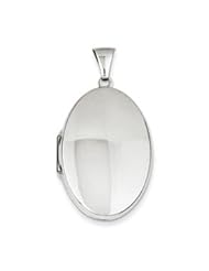 Genuine IceCarats Designer Jewelry Gift Sterling Silver Polished 32Mm 2-Frame Oval Locket