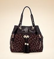 Front Zip Leopard Print Hobo Bag