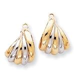 14k Two-tone Polished Fancy Earrings Jackets - JewelryWeb