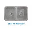 CorStone Nyatt Optimum 5.0 Series Double Bowl Undermount Kitchen Sink with No Faucet Holes 56-0-98