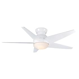 Casablanca C30G11H Isotope Snow White Flush Mount 52" Ceiling Fan with Light & Remote Control