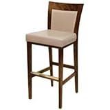 Waymar B822U Tuscan Wood Frame Bar Stool - Upholstered Back