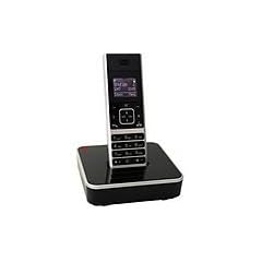 DeTeWe Style 200 Strahlungsarmes schnurloses DECT-Telefon, schwarz-silber