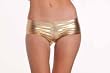 BLACK SHINY Lycra Fabric Booty Shorts (Shown in Gold)