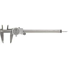 Brown & Sharpe 599-579-8-1 Dial Caliper, Stainless Steel, White Face, 0-8" Range, +/-0.001" Accuracy, 0.001" Resolution, Meets DIN 862 Specifications