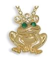 Gold & European Crystal Frog Pendant Necklace