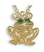 Gold & European Crystal Frog Pendant Necklace