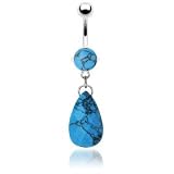 Turquoise Semi Precious Natural Gemstone Dangle Belly Button Ring