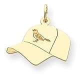 14K Baltimore Orioles Med Baseball Cap Charm