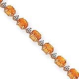 14k Fancy Diamond Citrine Bracelet - 7 Inch