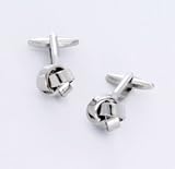 Dashing Silver Knot Cufflinks with Personalized Case