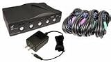 Switch, KVM Auto, 4-Port, PS/2, Metal Desktop, w/Cables (Includes power supply)