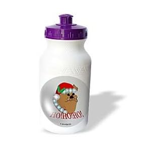 SmudgeArt Dog Art Designs - HO HO HO - Water Bottles