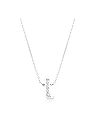 Pave Initial T Pendant Necklace