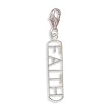 FAITH Charm Pendant with Lobster Clasp Sterling Silver