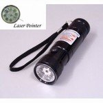 SE 8 LED + 1 Laser Pointer Flashlight, Black