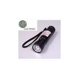 SE 8 LED + 1 Laser Pointer Flashlight, Black