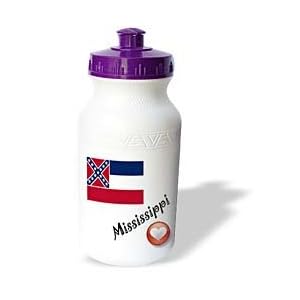SmudgeArt State Flags for the USA - I Love Mississippi - Water Bottles