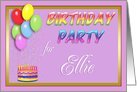 Ellie Birthday Party Invitation Card