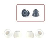2 pair, Size Medium CLEAR – Regular density silicone, Earphones Plus brand replacement ear cushions PLUS FREE SAMPLE PAIR of Bi-Level earphone cushions