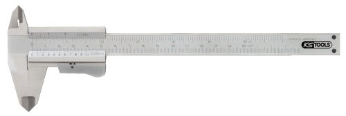 KS Tools 300.0510 Taschen-Messschieber 0-150mm, matt verchromt, mm und Zoll-Teilung