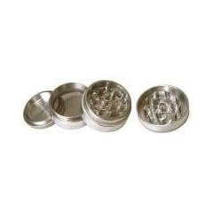 40mm Alu Grinder / Pollinator 4-Teilig mit Sieb aus CNC- gefr�sten Aerospace-Aluminium Die Shark-Teeth zermahlen alles !! Siebgrinder , Polinator