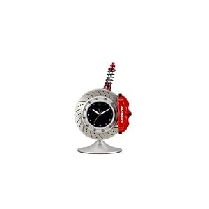 BRAKE DISC TABLE CLOCK WITH DAMPER PEN - Battery alarm clock