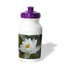 SmudgeArt Flower Art Designs - White Water Lilly - Water Bottles