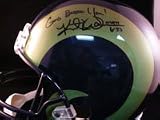 Signed Warner, Kurt (St. Louis Rams) Replica Rams Helmet (Gold Turned Green On Helmet)