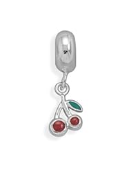 Sterling Silver Red Cherries Charm Bead