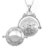 Spinner Locket in Hand Engraved Sterling Silver