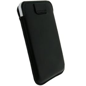TeckNet Genuine Leather Pouch Case Cover for Apple iPhone 4G & 4GS - Black