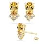 0.12 Ct Diamond & 1.08 Ct Citrine Earrings in 18K Yellow Gold
