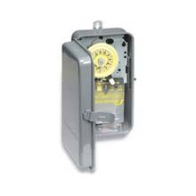Intermatic T101R 120-Volt SPST 24 Hour Mechanical Time Switch with Steel Grey Metal Outdoor Case