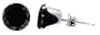 6 MM Round Black Cubic Zirconia .925 Sterling Silver Post Friction Back Stud Earrings