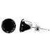 Nickel Free 6mm Round Black Cubic Zirconia .925 Sterling Silver Post Friction Back Stud Earrings
