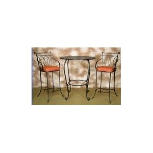 Pinnacle K81552Q3 3 Piece Sussex Metal Bar Table & Stools