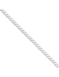 14k Gold White Gold 2.9mm Flat Curb Chain 8 Inches