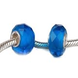 1 bead Pandora Sterling Silver Core Murano Glass Slide-on and Slide-off Glass Bead , 14 X 8mm. 5mm Hole so Fits Most Bracelets, Compatible with Pandora, Trollbeads Chamilia,silverado,biagi and Many More...